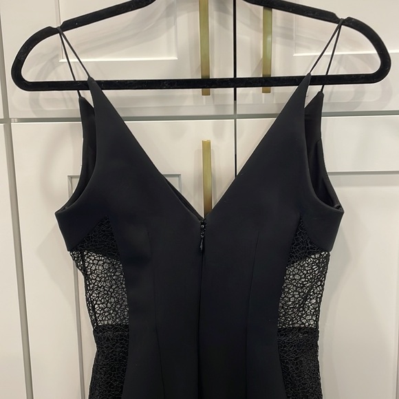 Nicholas Crepe Insert Midi Black Dress - Picture 5 of 16